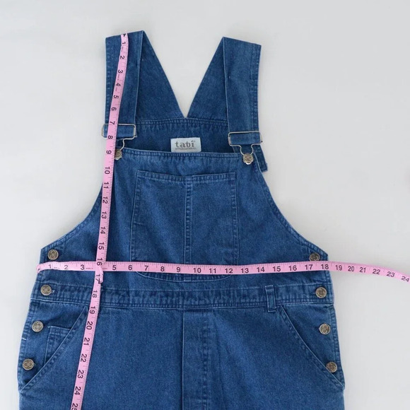 Vintage 90'S Tabi International Blue 100% Cotton Straight Leg Overalls M - Picture 3 of 16